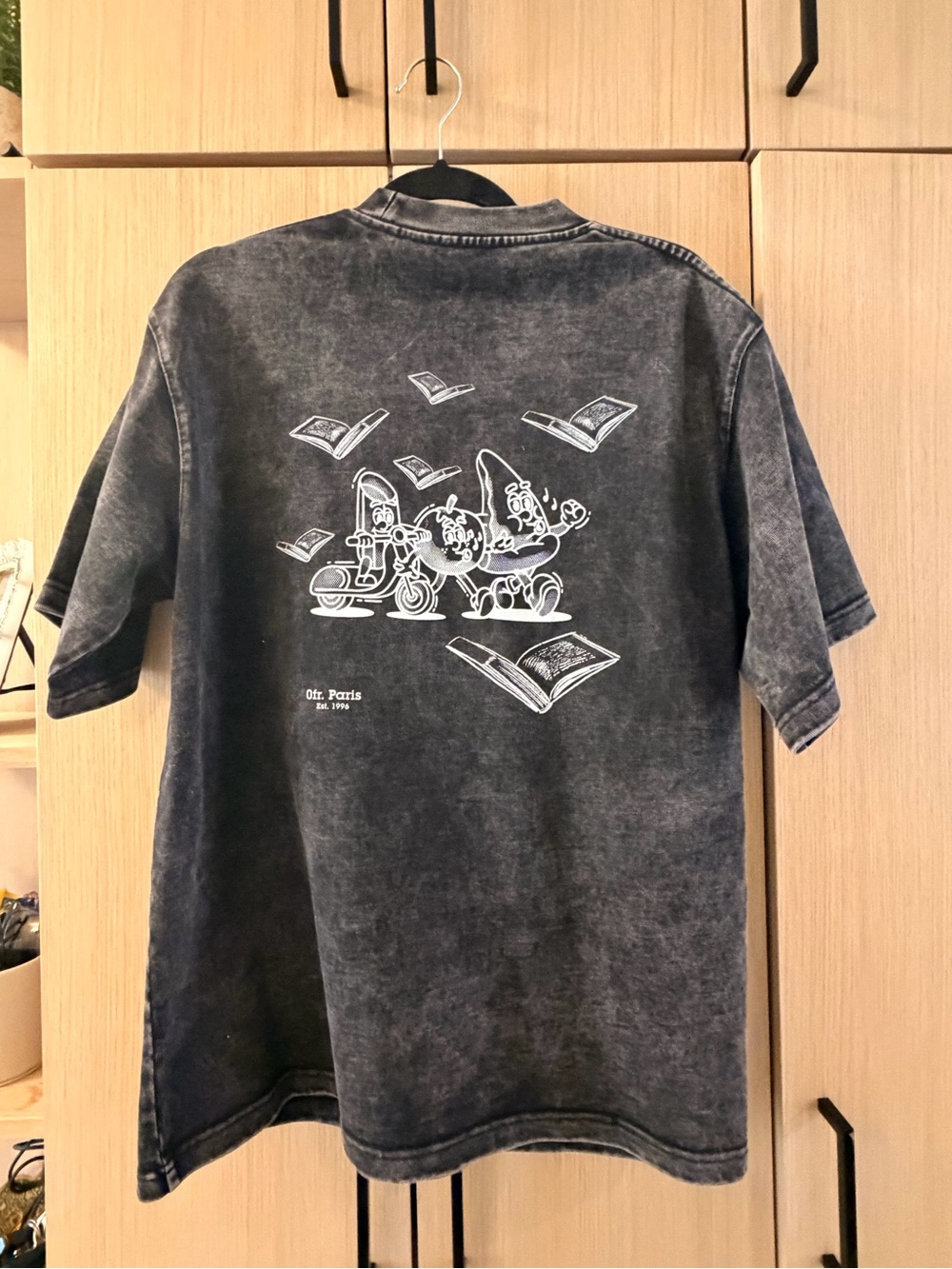 Graphic Washed Black Short-Sleeve Men's Shirt